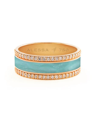 HAND-PAINTED BORDER DIAMOND RING