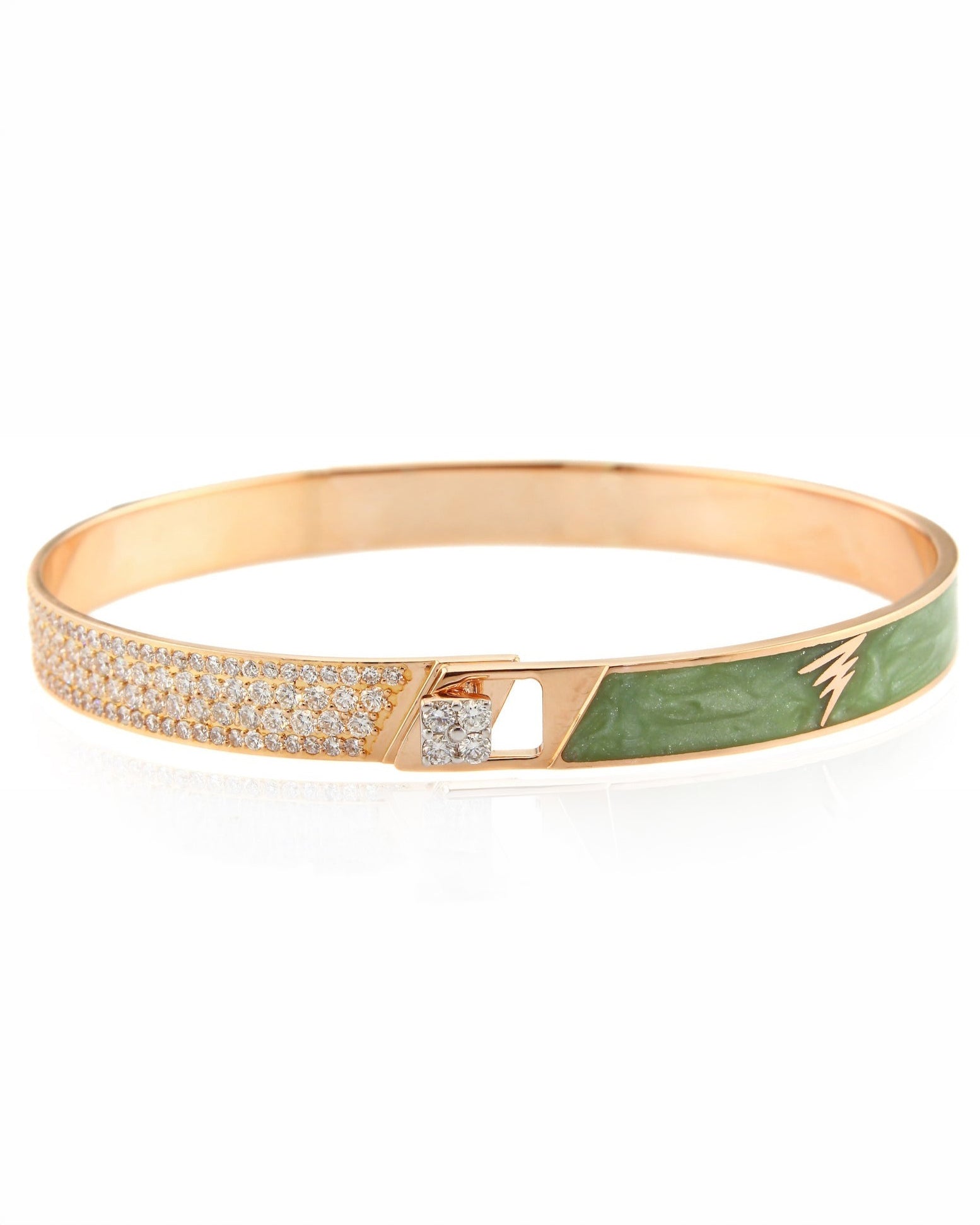 HAND-PAINTED HALF PAVE BRACELET