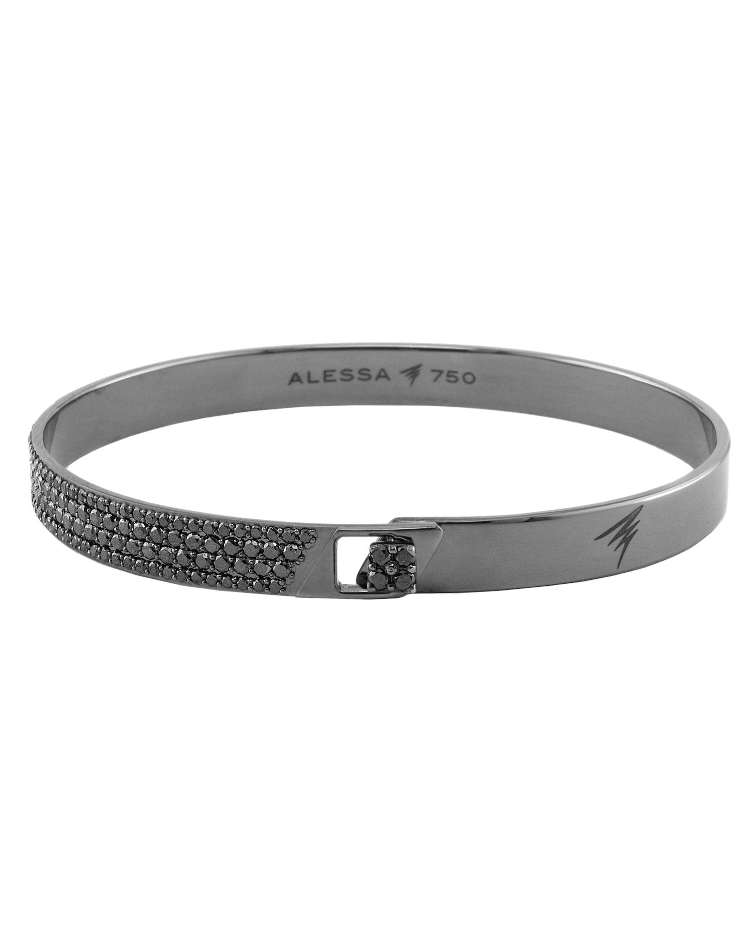 SOLID HALF PAVE BLACK DIAMOND BRACELET