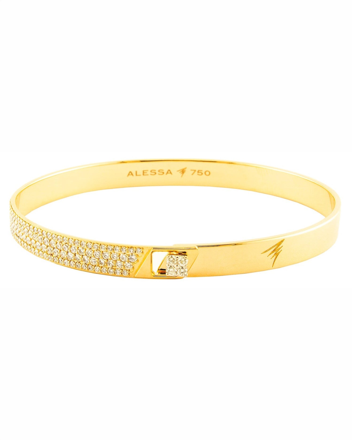 SOLID HALF PAVE DIAMOND BRACELET