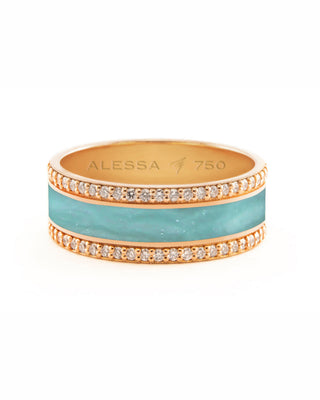 HAND-PAINTED BORDER DIAMOND RING