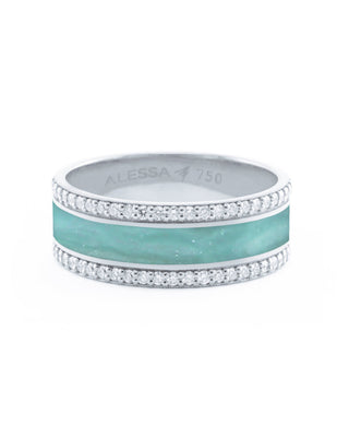 HAND-PAINTED BORDER DIAMOND RING