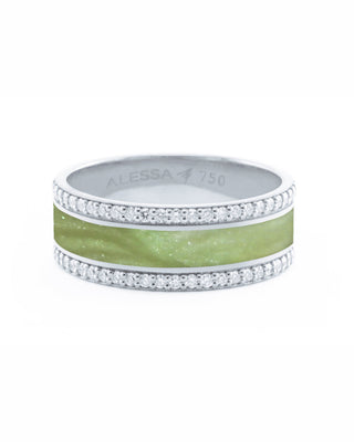 HAND-PAINTED BORDER DIAMOND RING