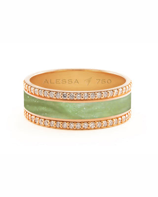 HAND-PAINTED BORDER DIAMOND RING